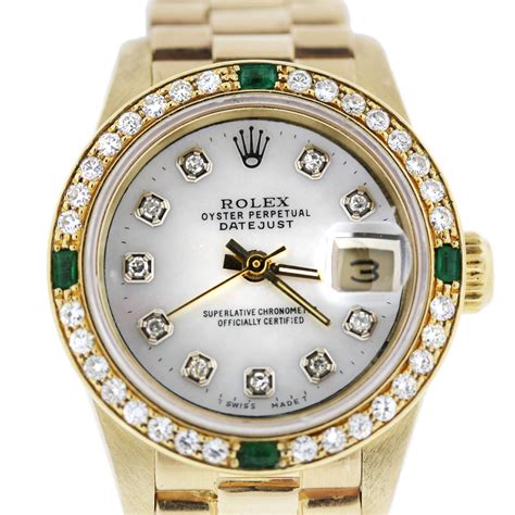 rolex emerald gold|Rolex watch diamond bezel prices.